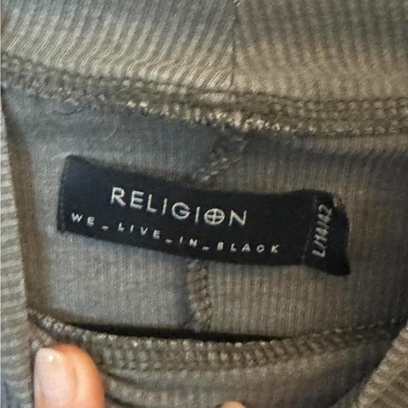 Religion Clothing Ribbed Cropped Mock Turtleneck Long sleeve Shirt - Picture 2 of 3